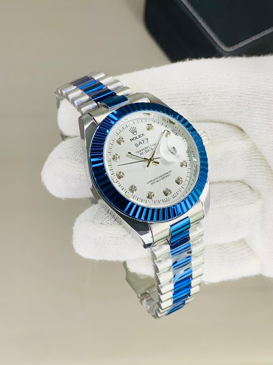 ROLEX-Inspired 'The Blue Gem' Timepiece IN WHITE