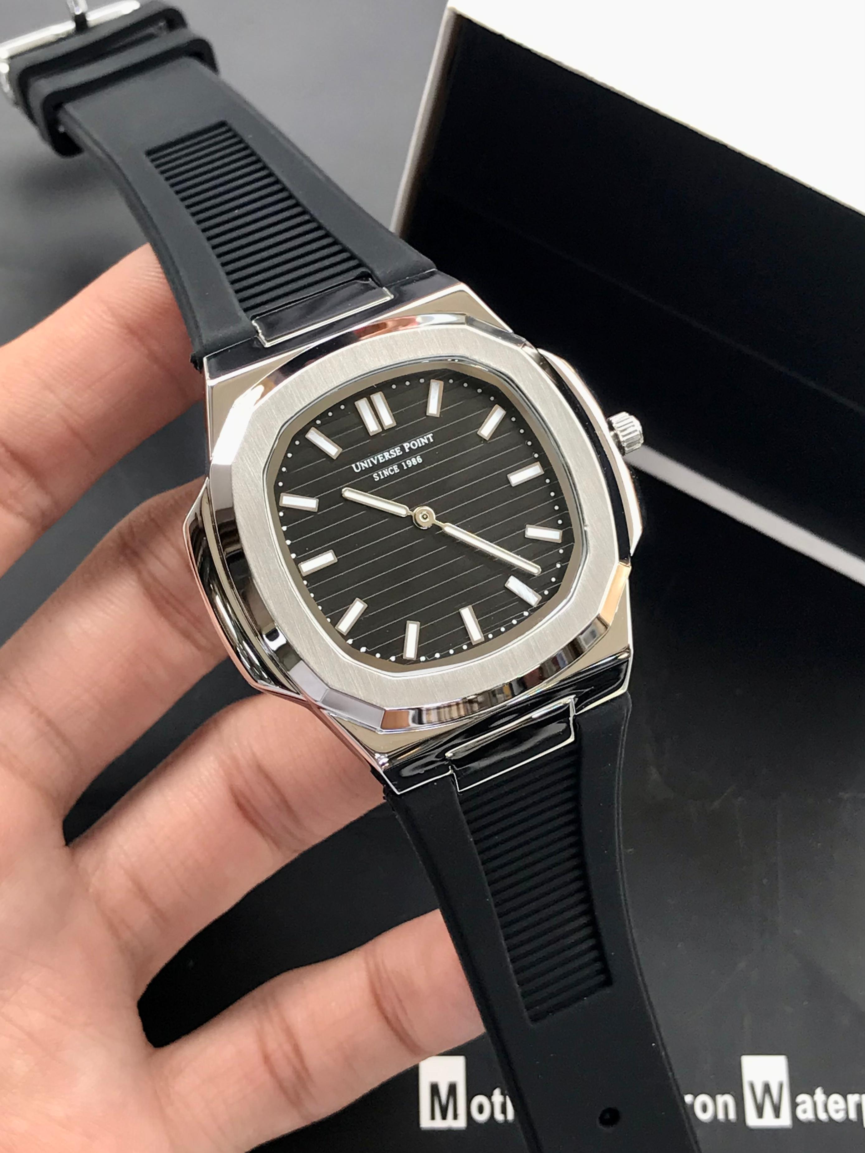 Luxury Octagon Sports Watch - Stainless Steel Case