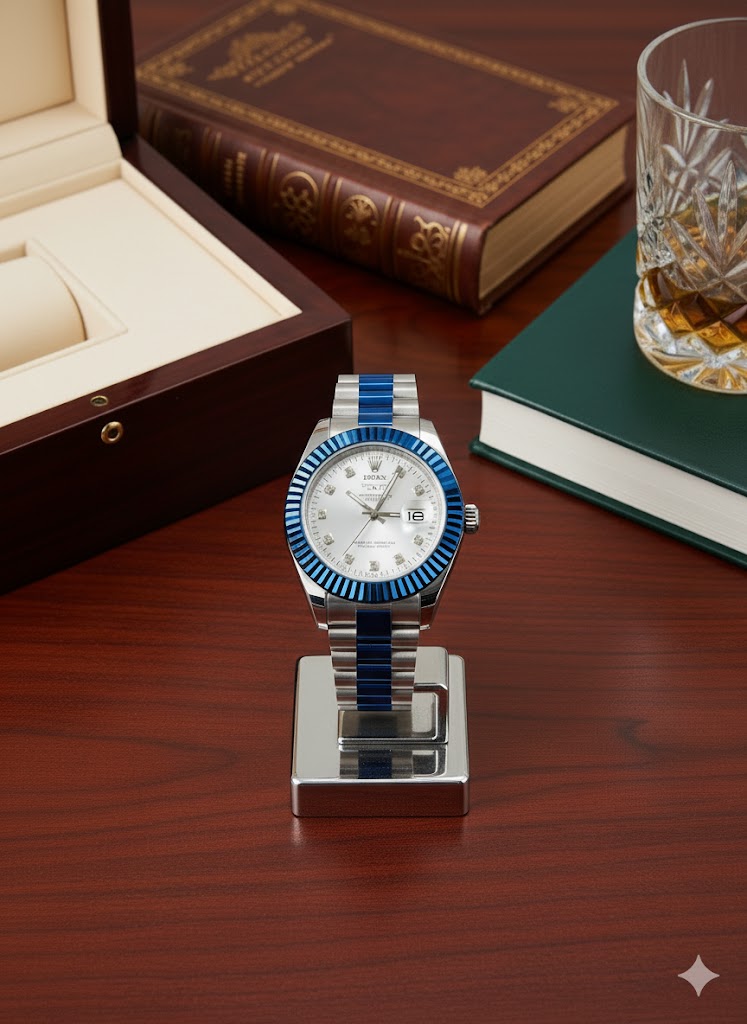 ROLEX-Inspired 'The Blue Gem' Timepiece IN WHITE