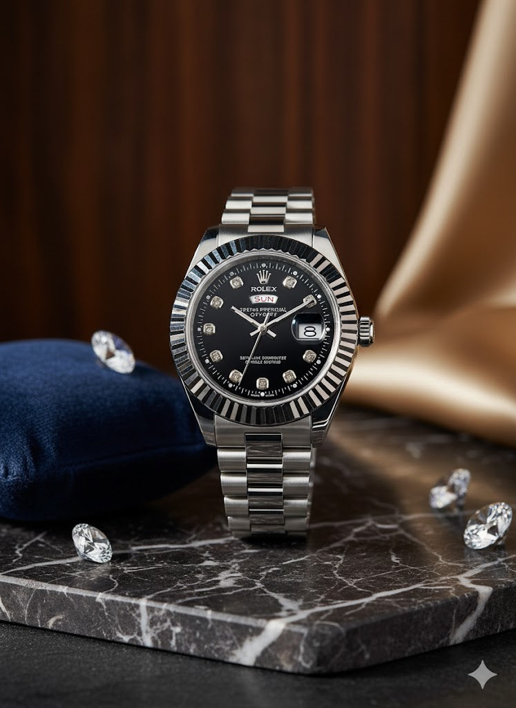 ROLEX-Inspired 'The BLACK Gem' Timepiece